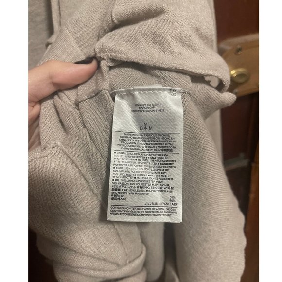 GAP Linen Blend V-Neck Long Cardigan in Clay - Picture 9 of 9